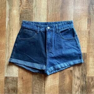 Source Unknown Blue High-Waisted Jean Shorts